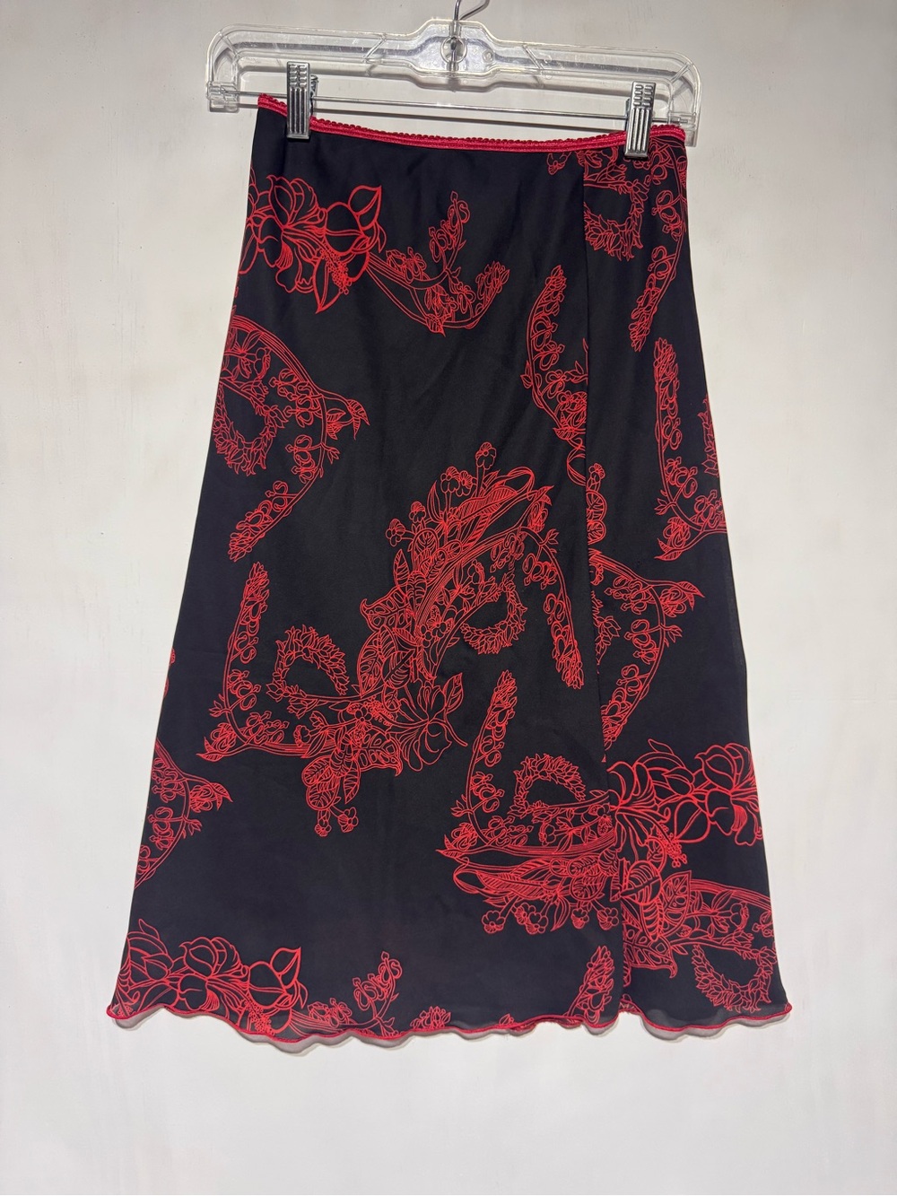 Black & Red Y2K Midi Skirt